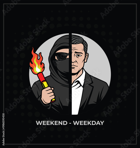 weekend and weekday ultras hooligan casual old school football fans sticker logo vector design