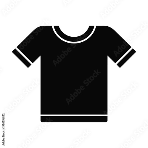 Black short sleeve T-shirt with white trim