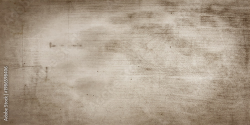 Antique parchment texture featuring an aged brown grunge surface with stained vintage patterns on a worn blank paper backdrop