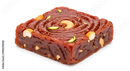 Delicious chocolate dessert with nuts.