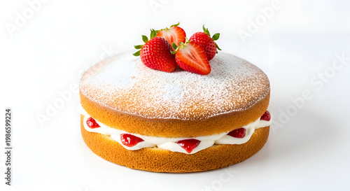 Delicious strawberry shortcake with whipped cream.