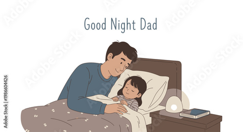 Father Tucking Daughter into Bed for the Night