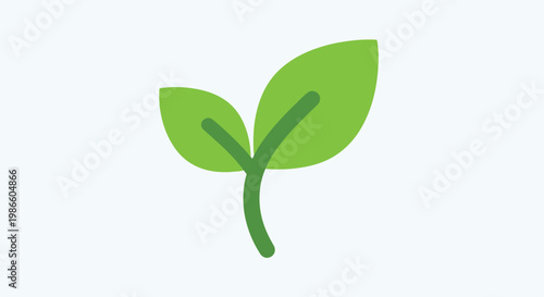 A simple green plant sprout with two leaves