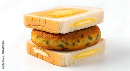 Delicious cheese sandwich with patty.