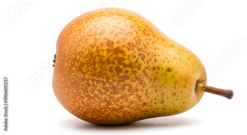 Fresh yellow pear on white background.