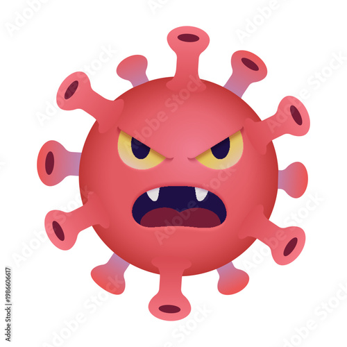 Cartoon corona virus cell