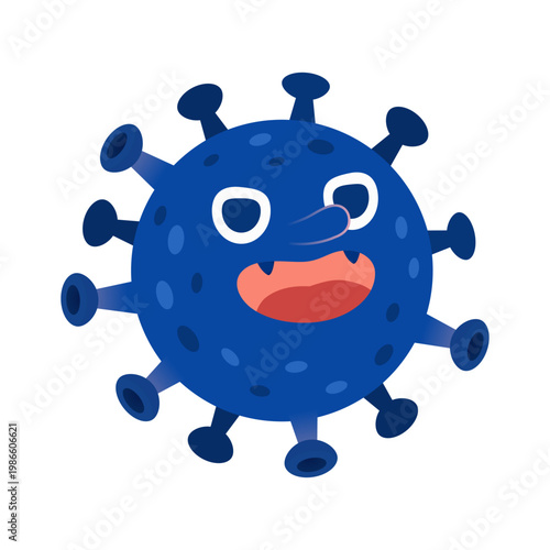 Cartoon corona virus cell