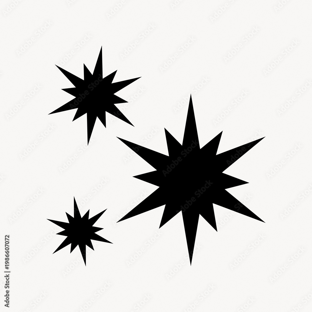 Obraz premium Abstract black starburst shapes