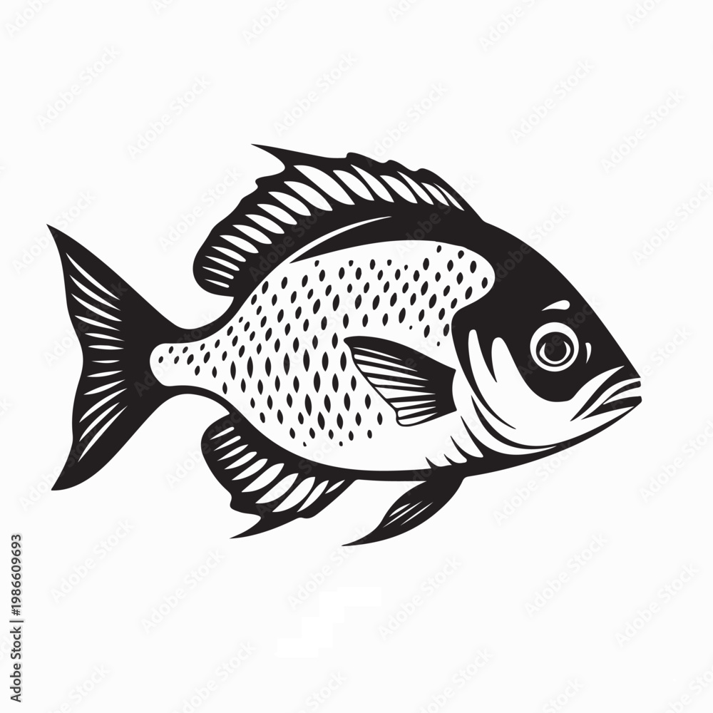 Fototapeta premium Freshwater Walleye Fish Vector Illustration On White Background