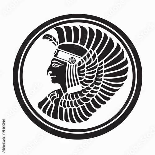 Ancient Persian Civilization Logo Vector Isolated On White Background