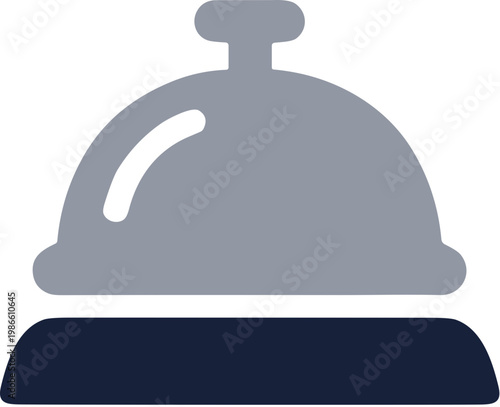 Flat Style Minimalist Hotel Bell Service Call Alert Sign Icon