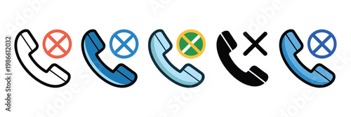 Digital detox multiple icon set, smartphone restriction