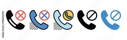 Digital detox multiple icon set, smartphone restriction
