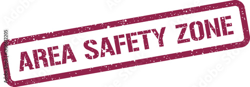 Obraz na plátne Textured rectangular stamp vector indicating a designated safety zone for cautio