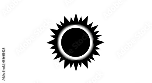 Solar Eclipse Black Sun Symbol.