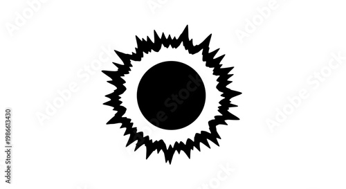 Solar Eclipse Graphic Design Element.
