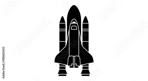 Space Shuttle Black Icon.