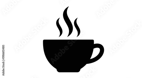 Steaming Coffee Cup Icon.