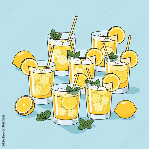 A refreshing arrangement of lemonades