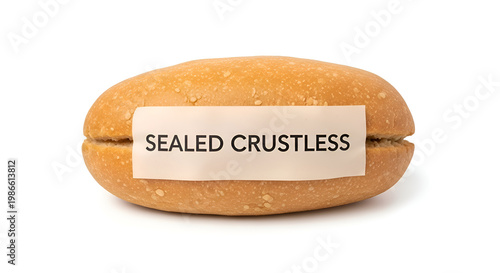 Sealed crustless sandwich bread loaf.