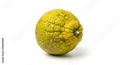 Close-up of a wrinkled yellow lemon.
