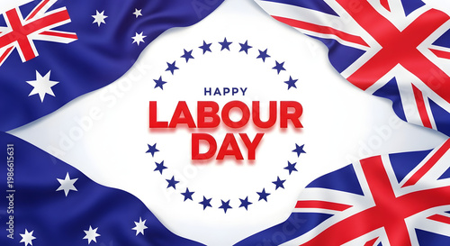 Celebrating labour day with australian and european union flags a symbol of workers' rights and international solidarity