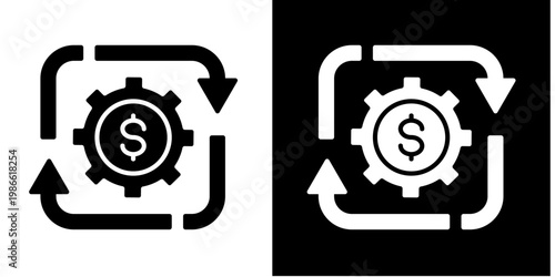 Cash Outflow  Icon Set White Glyph Style Collection