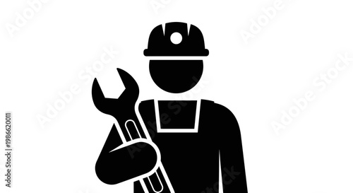 Worker with a large wrench.