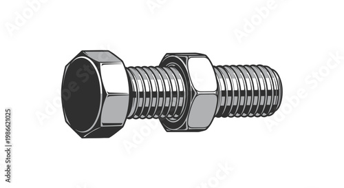 Hex Bolt with Nut and Washer, Industrial Fastener Hardware