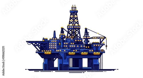 Offshore Oil Rig Platform Structure.