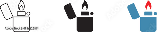 Vector graphic illustration of lighters in various colors and designs for multiple uses