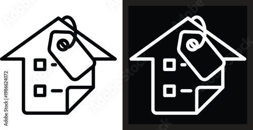 listing Two-tone version in black and white background