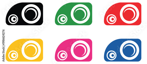 Headlight icon, automotive lighting symbols, car front and rear light indicators, dashboard warning and signal icons, clean vector graphic illustration.