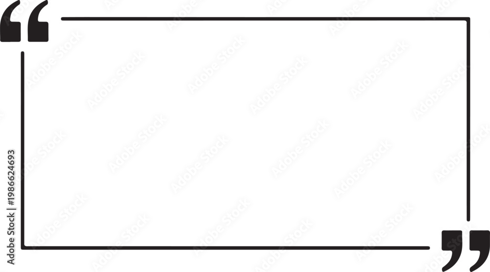 Obraz premium A simple vector graphic illustration of a rectangular quotation mark design element