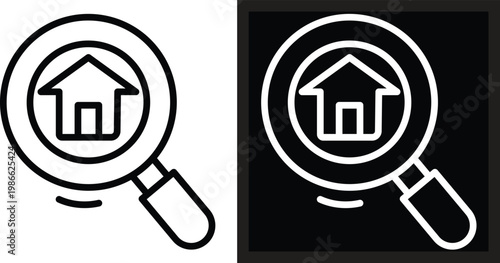 search Two-tone version in black and white background