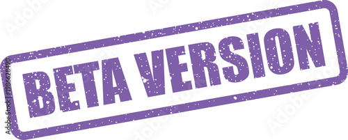 Distressed rectangular label featuring BETA VERSION text, suitable for software release or project identification