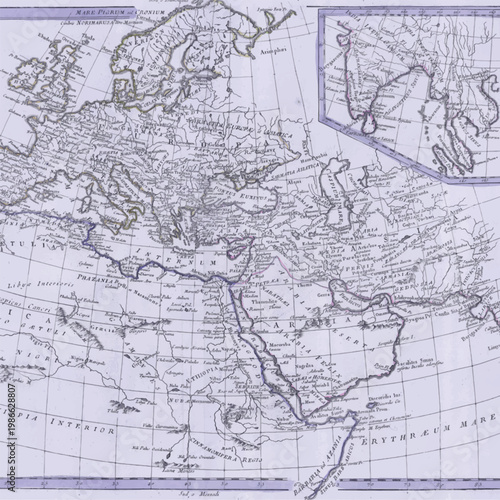 vintage map of the world