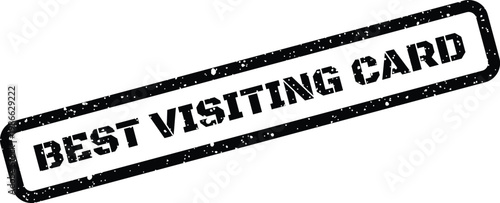 Distressed rectangular rubber stamp featuring the phrase BEST VISITING CARD for professional networking and identity assets