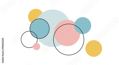 Abstract Overlapping Circles Background in Pastel Colors