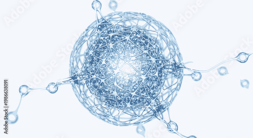 Abstract Neural Network Connection, Digital Brain Concept