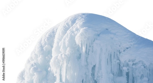 Cold Ice Formation with Icicles and Snow Ridge
