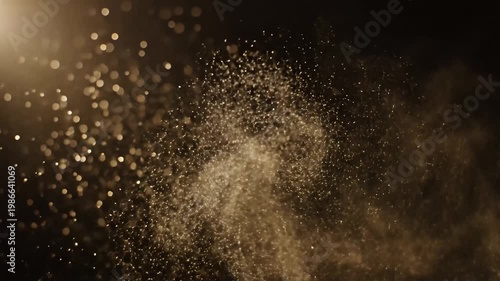 Wallpaper Mural Golden sparkling particles on dark background with bokeh effect Torontodigital.ca