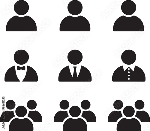 Various human shape icon set