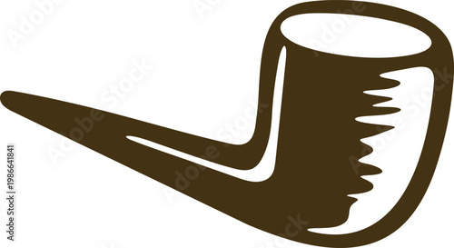Classic tobacco pipe side view illustration