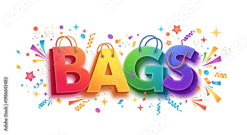 Colorful 3 d text 