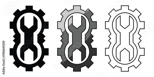 Collection of gear and settings icons