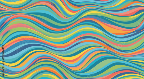 Colorful wavy lines in pastel shades