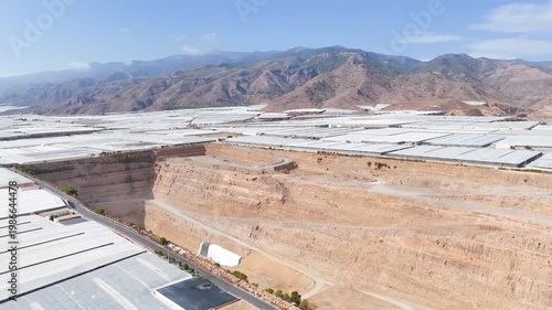 mine drone industry mining dig plastic sea ecology protection environment danger warning greenhouse mountain travel skyline summer business success - Andalusia, Spain - 2025