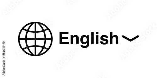 Language selector icon. world web translation button for website navigation and interface settings. Vector Illustration