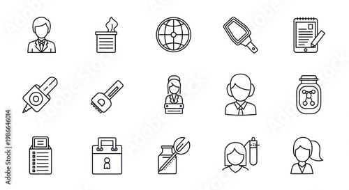 Business Icons Set Professional Concepts and Global Strategy Illustration